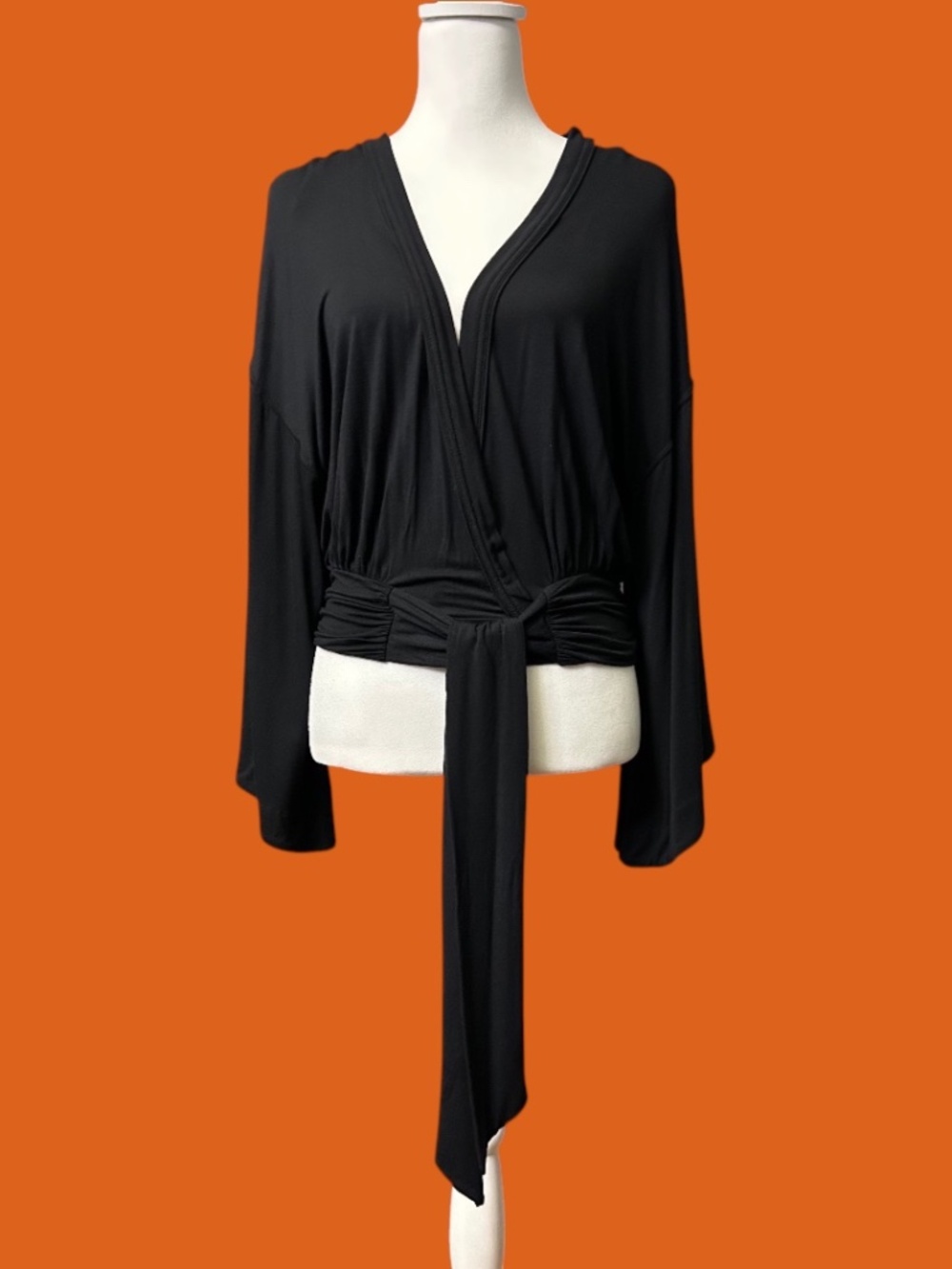 Free People V-neck Wrap Blouse with Attached Sash